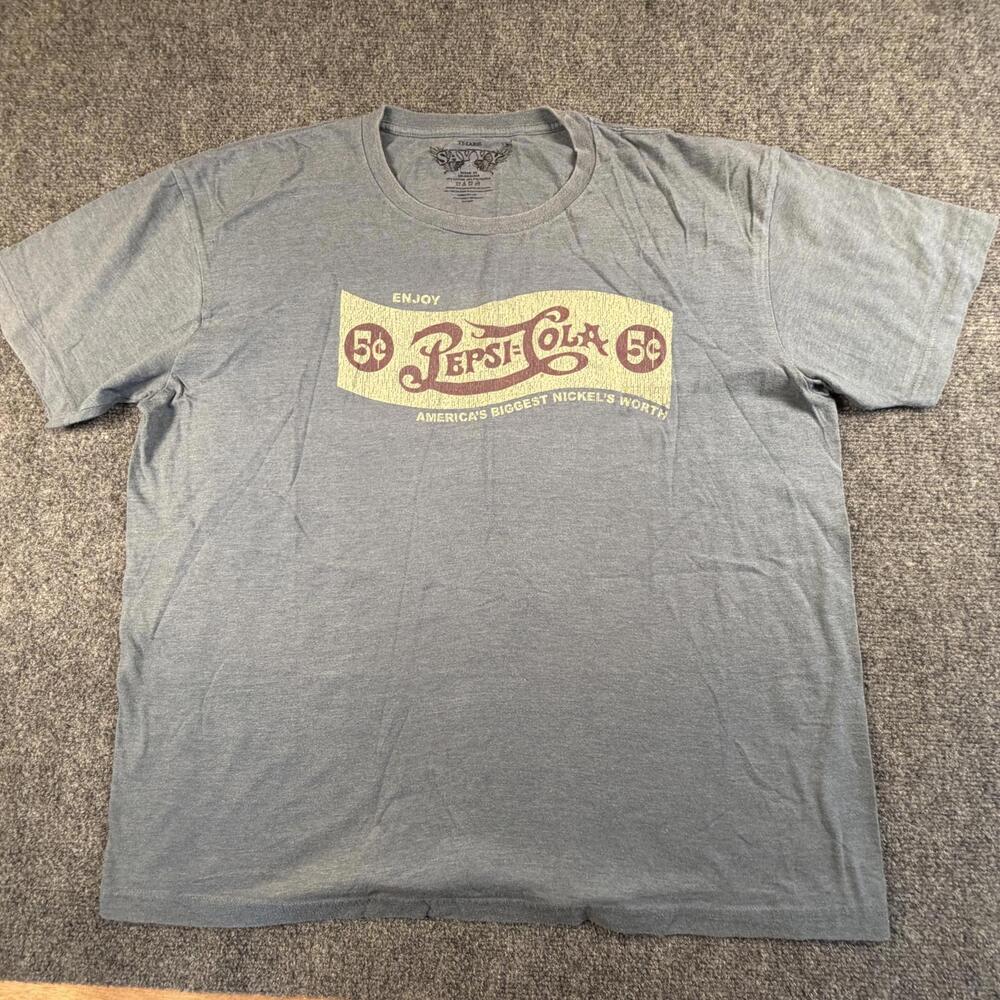Savvy Pepsi-Cola‎ Vintage Style Graphic T-Shirt XXL Gray Short Sleeve 1489